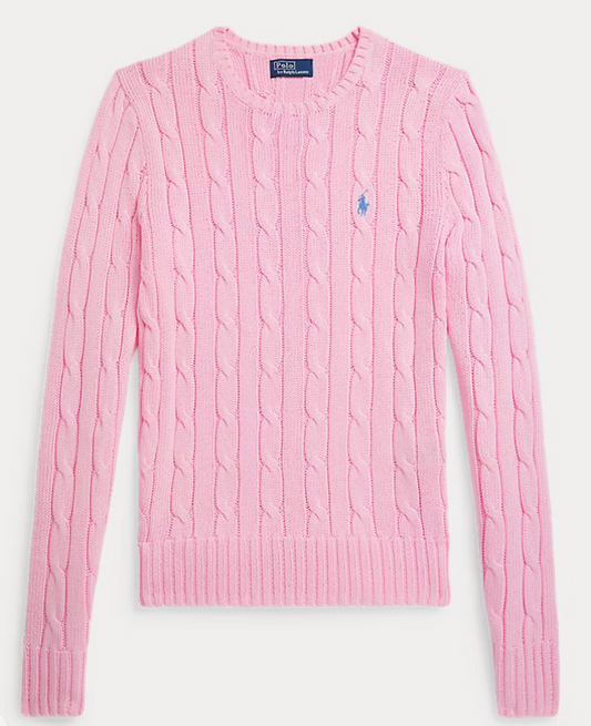 Polo Ralph Lauren Cable-Knit Cotton Crewneck Sweater - Carmel Pink