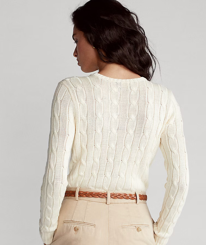 Polo Ralph Lauren Cable-Knit Cotton Crewneck Sweater - Cream