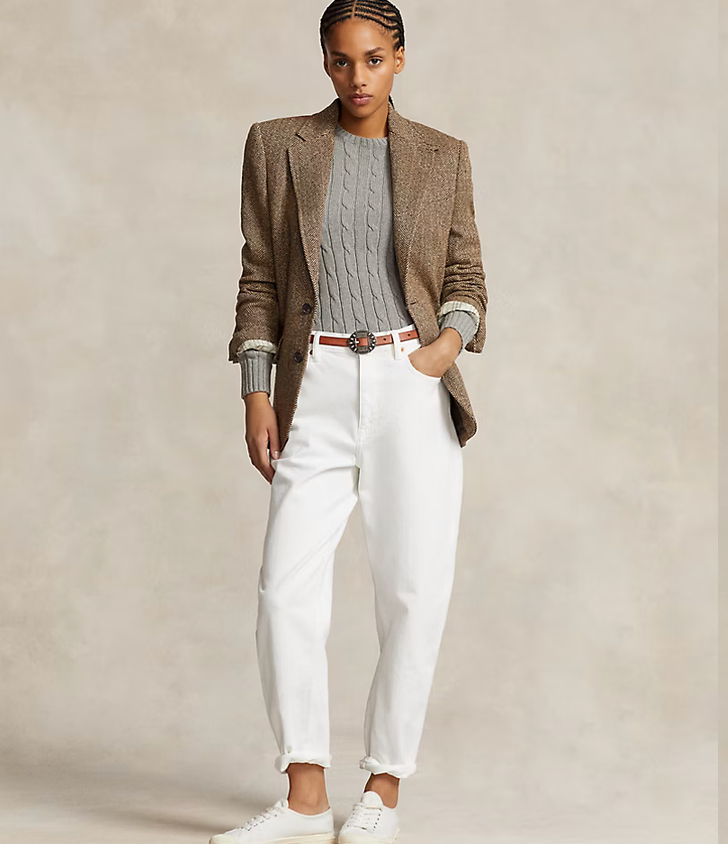 Polo Ralph Lauren Cable-Knit Cotton Crewneck Sweater - Fawn Grey Heather