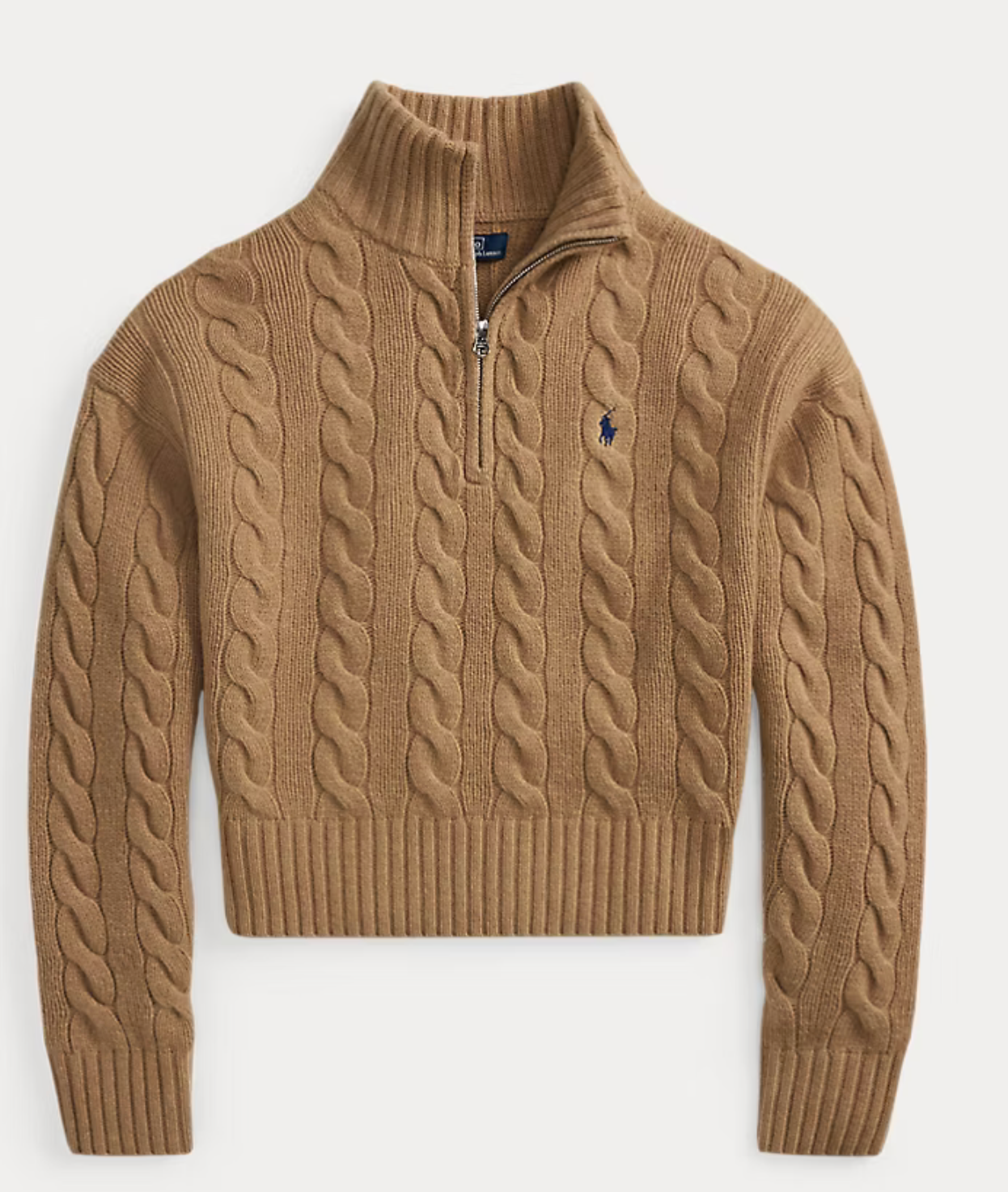 Polo Ralph Lauren Cable Wool-Cashmere Half-Zip Sweater Save your Wishlist - Collection Camel Melange