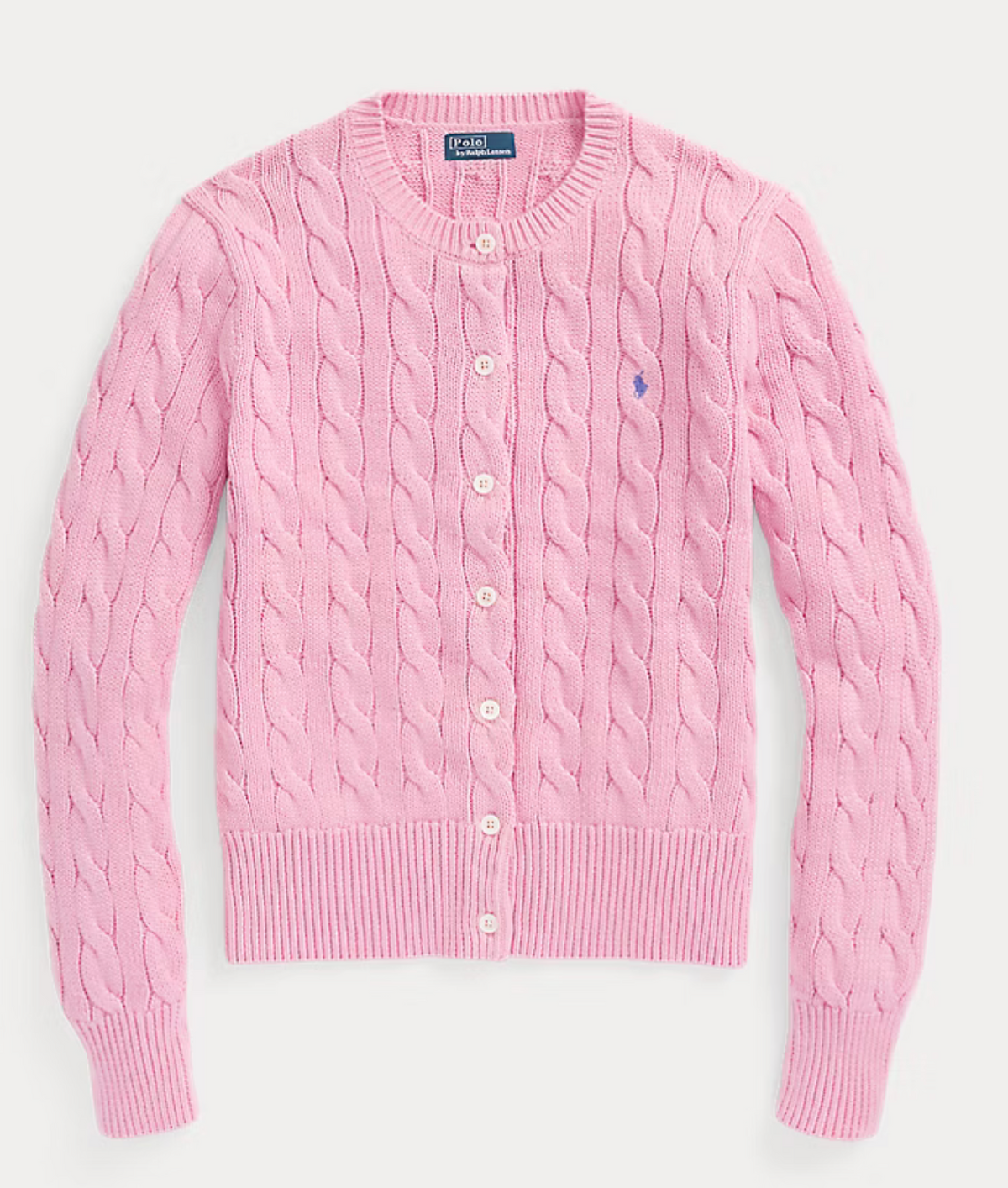 Polo Ralph Lauren Cable-Knit Cotton Crewneck - Carmel Pink