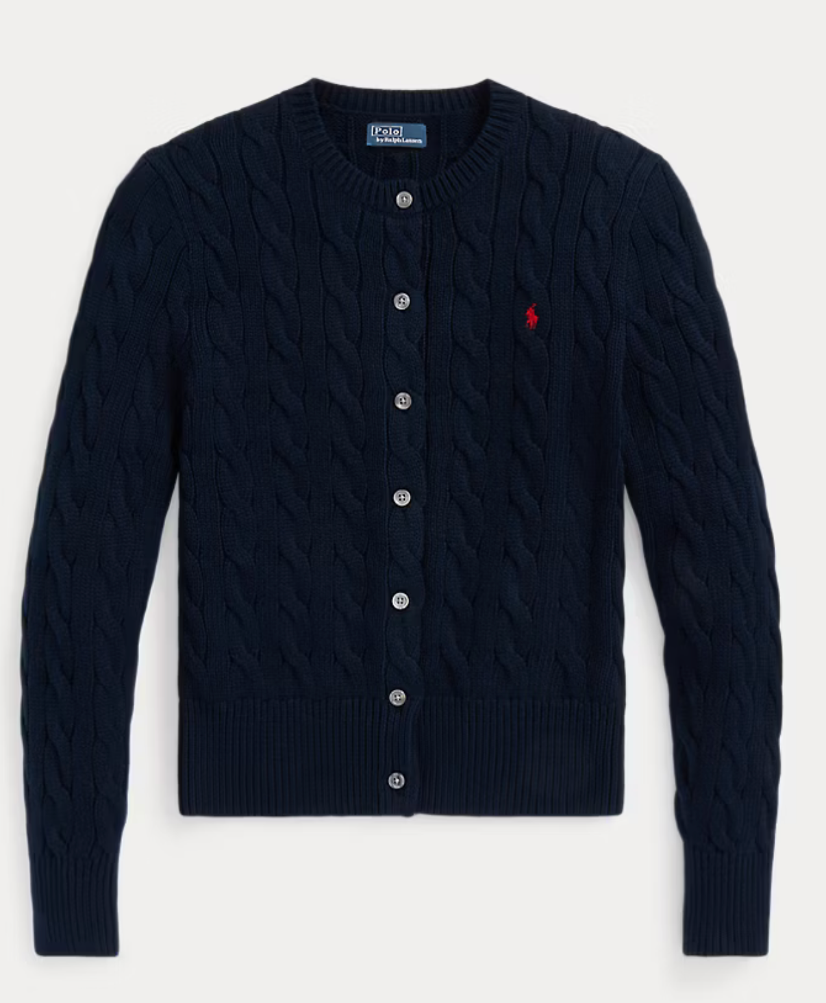 Polo Ralph Lauren Cable-Knit Cotton Crewneck - Hunter Navy