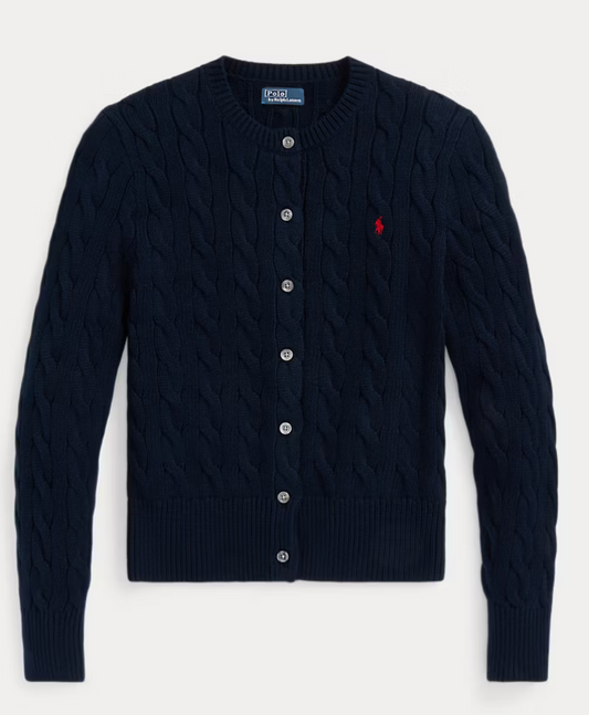 Polo Ralph Lauren Cable-Knit Cotton Crewneck - Hunter Navy