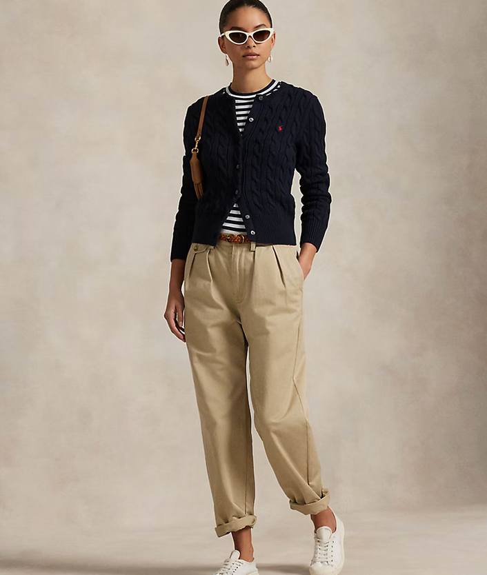 Polo Ralph Lauren Cable-Knit Cotton Crewneck - Hunter Navy