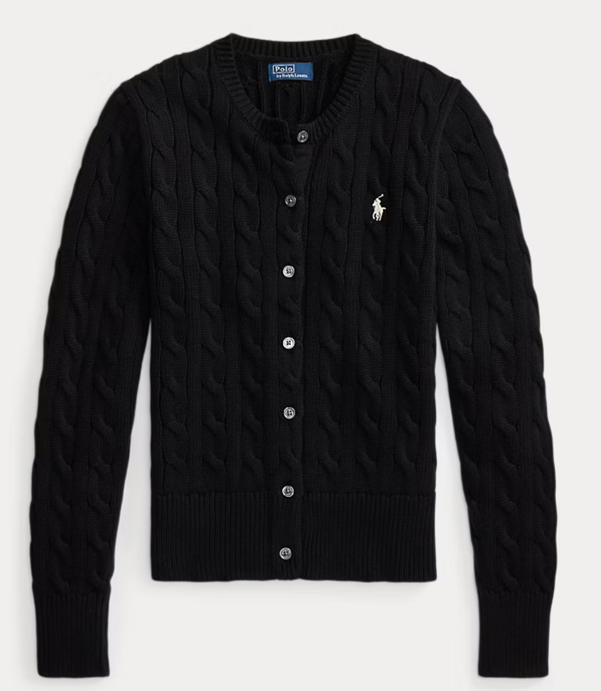 Polo Ralph Lauren Cable-Knit Cotton Crewneck - Polo Black