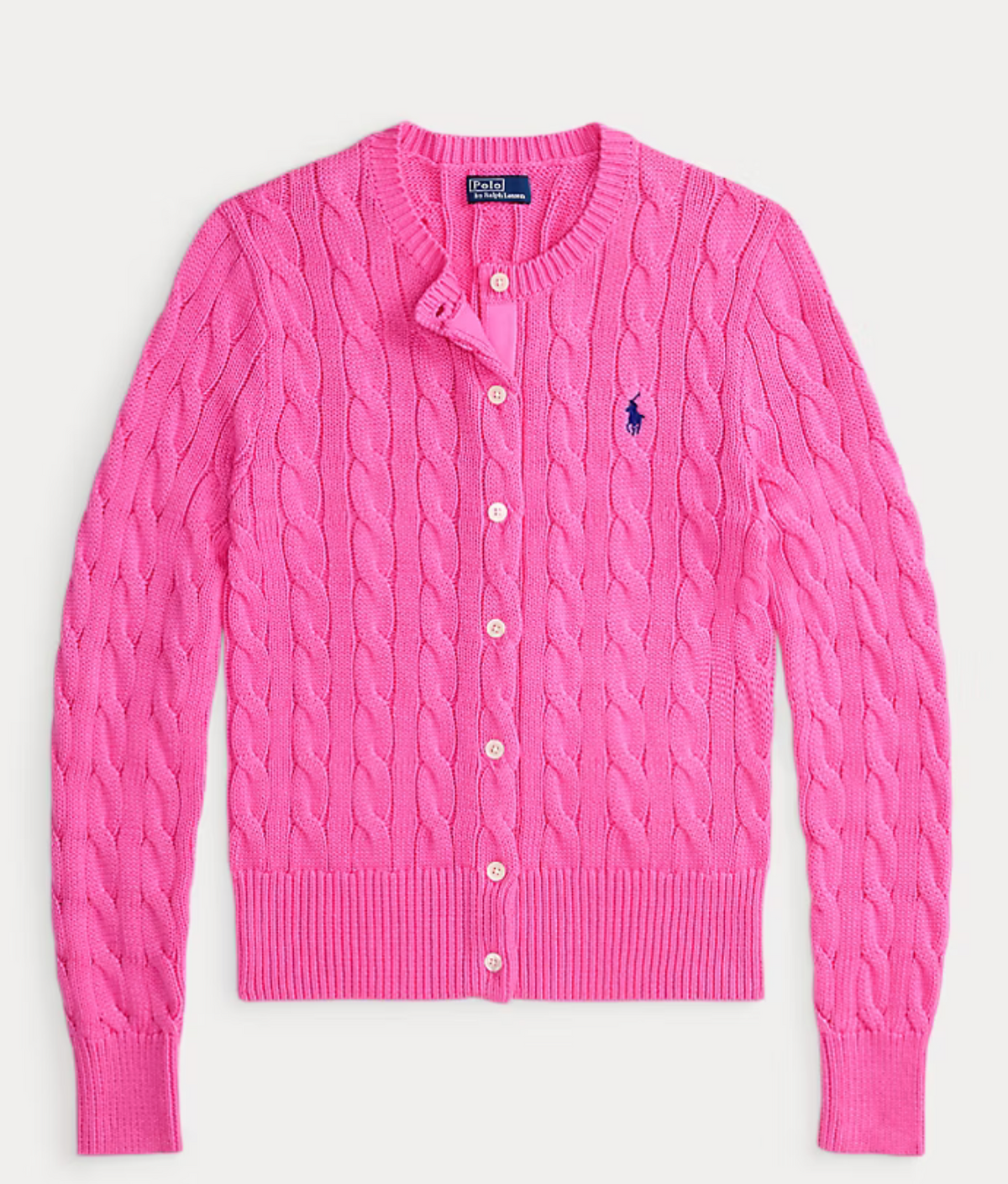 Polo Ralph Lauren Cable-Knit Cotton Crewneck - Dalia Pink