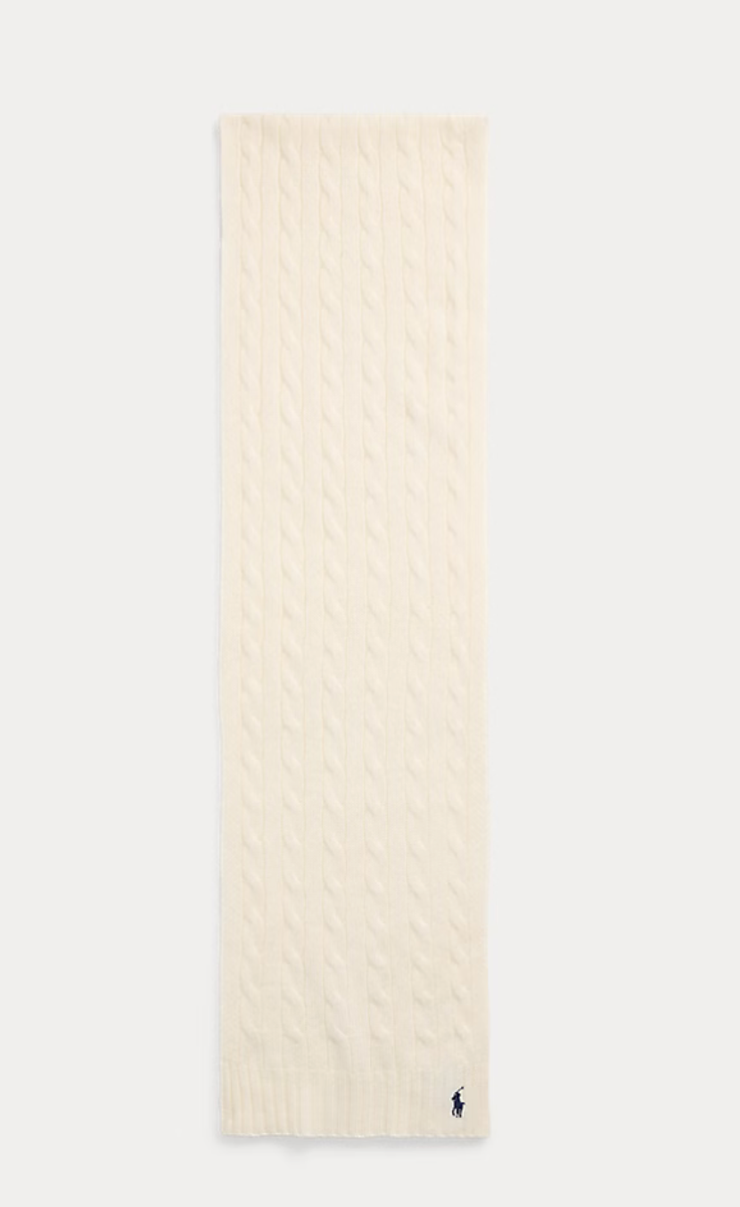 Polo Ralph Lauren Cable-Knit Wool-Cashmere Scarf