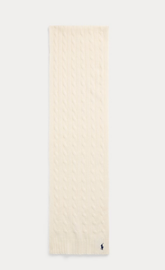 Polo Ralph Lauren Cable-Knit Wool-Cashmere Scarf