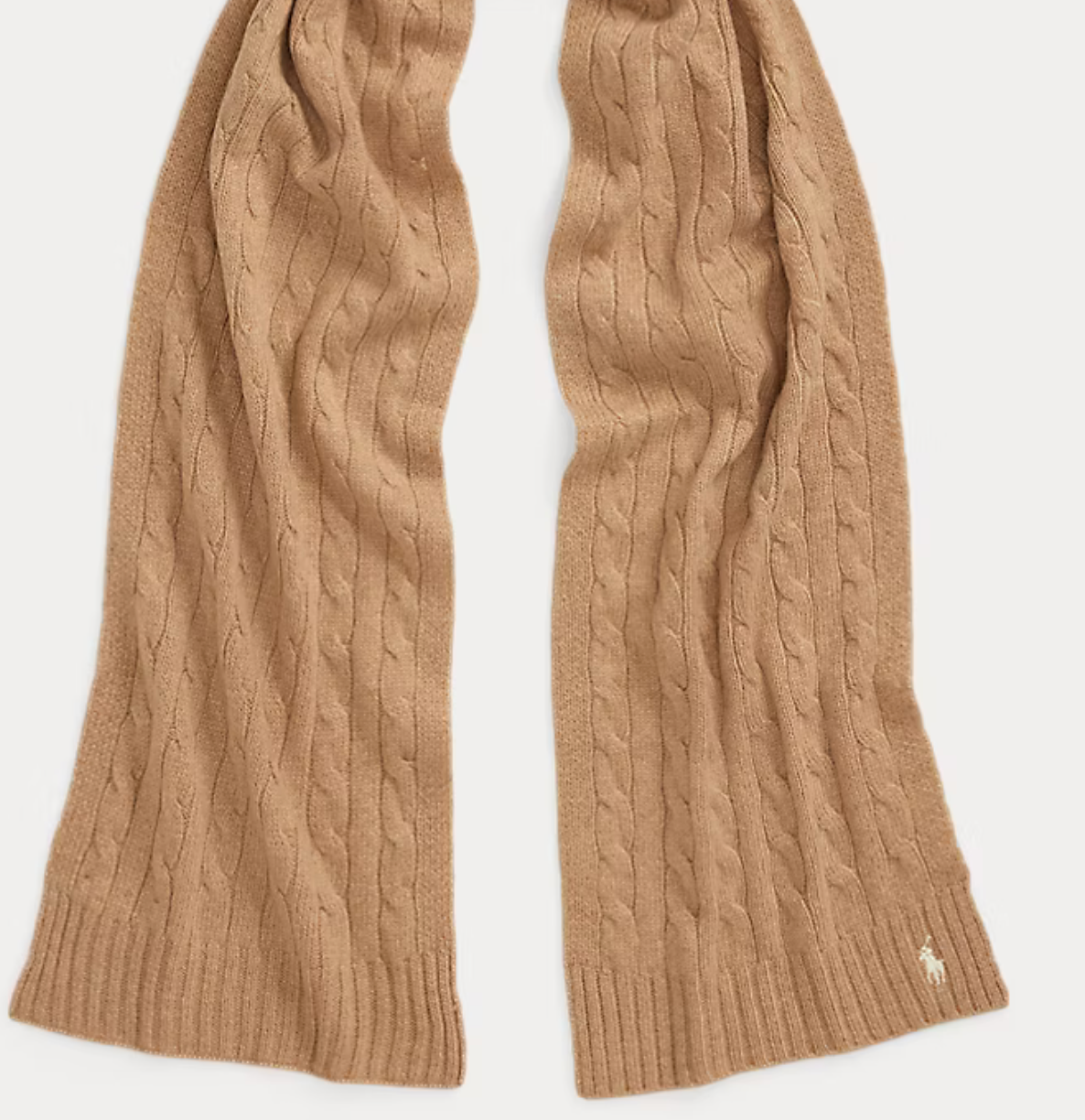 Polo Ralph Lauren Cable-Knit Wool-Cashmere Scarf