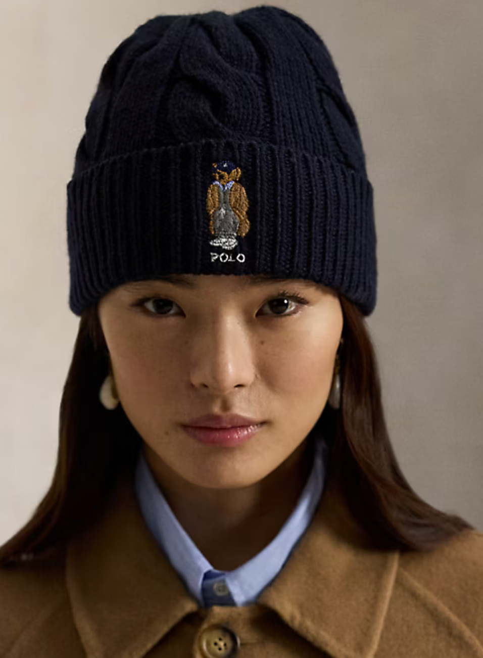 Polo Ralph Lauren Polo Bear Cable Wool-Blend Beanie