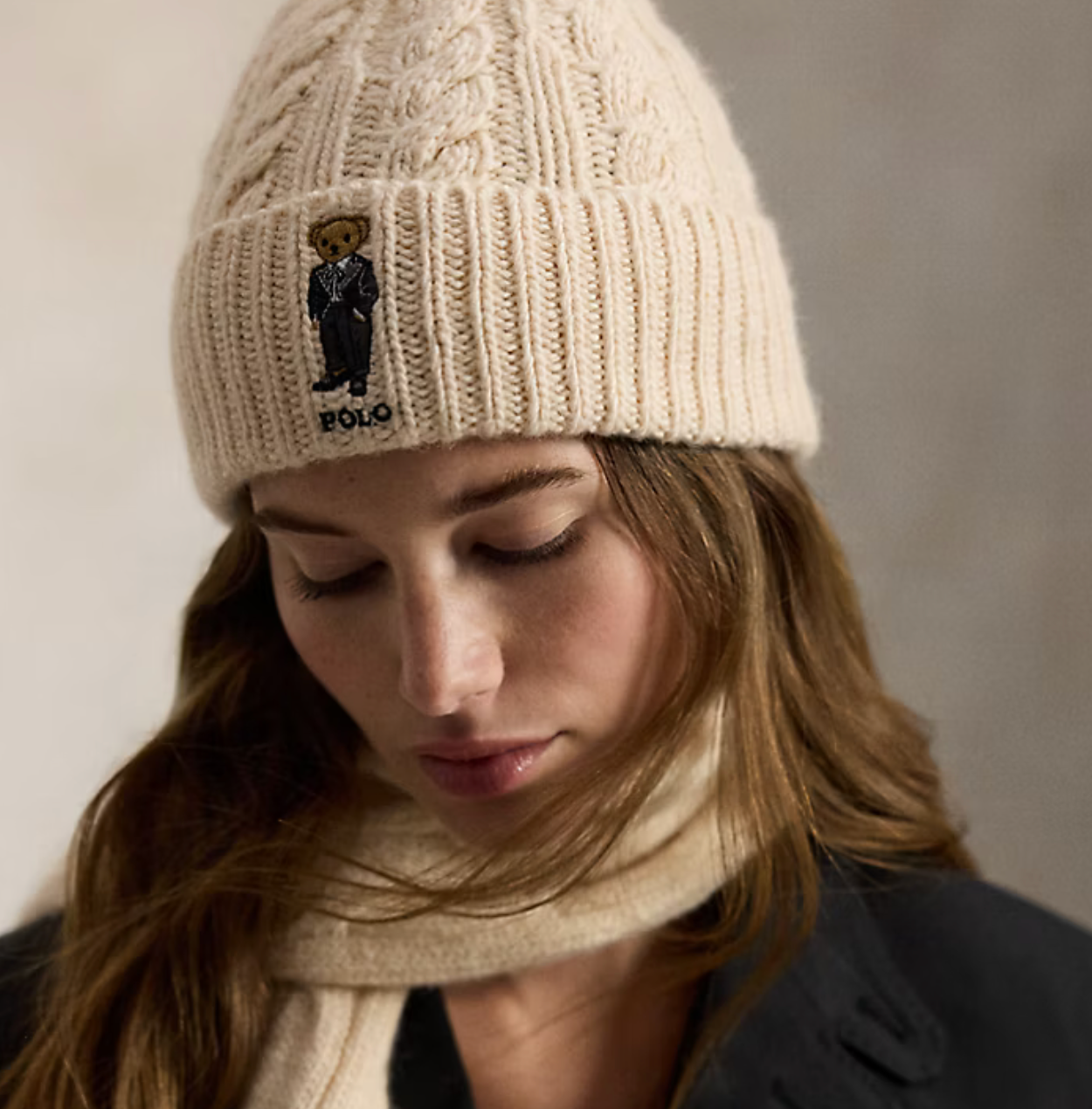 Polo Ralph Lauren Polo Bear Cable Wool-Blend Beanie