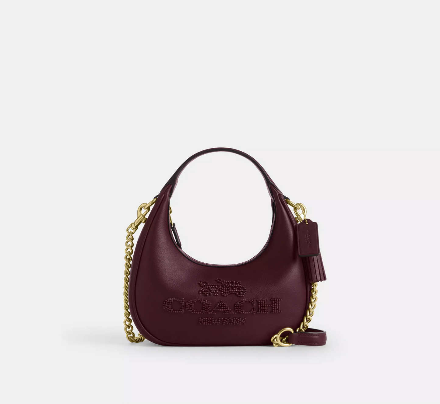 Coach Carmen Mini Crossbody Bag With Beaded Coach Graphic