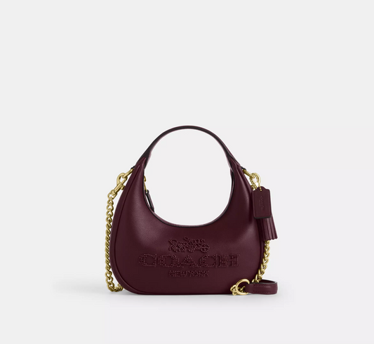 Coach Carmen Mini Crossbody Bag With Beaded Coach Graphic