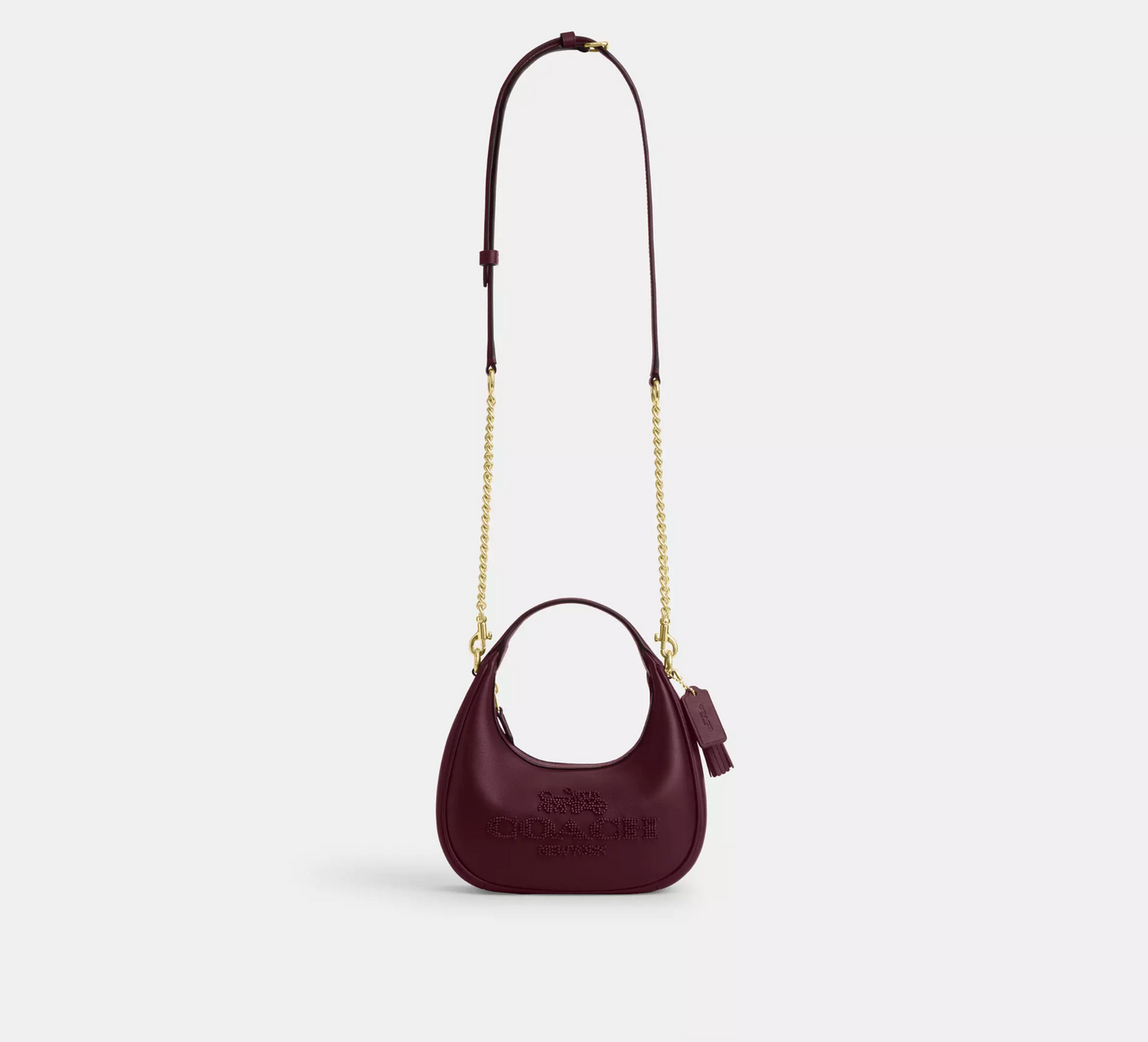 Coach Carmen Mini Crossbody Bag With Beaded Coach Graphic