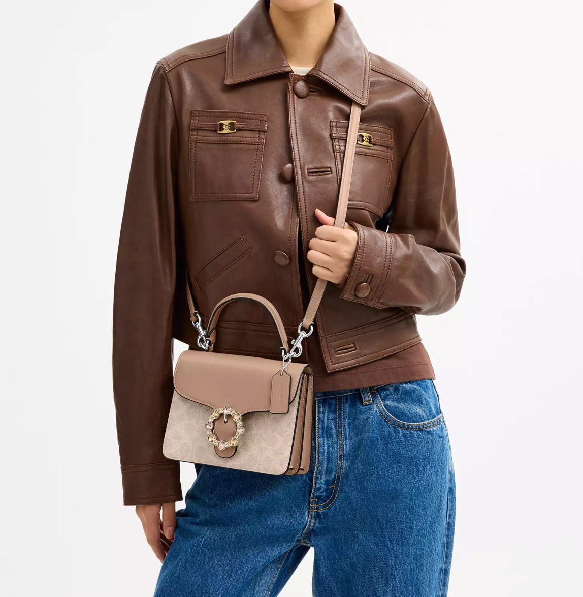 Coach Courtney Top Handle Bag In Signature Canvas