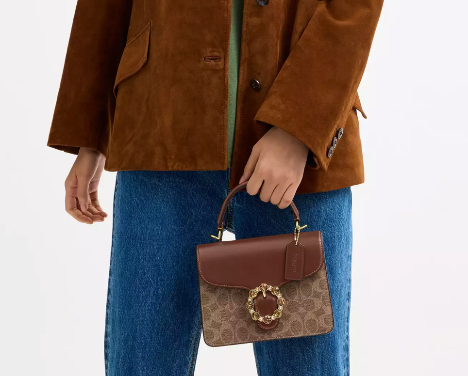Coach Courtney Top Handle Bag In Signature Canvas