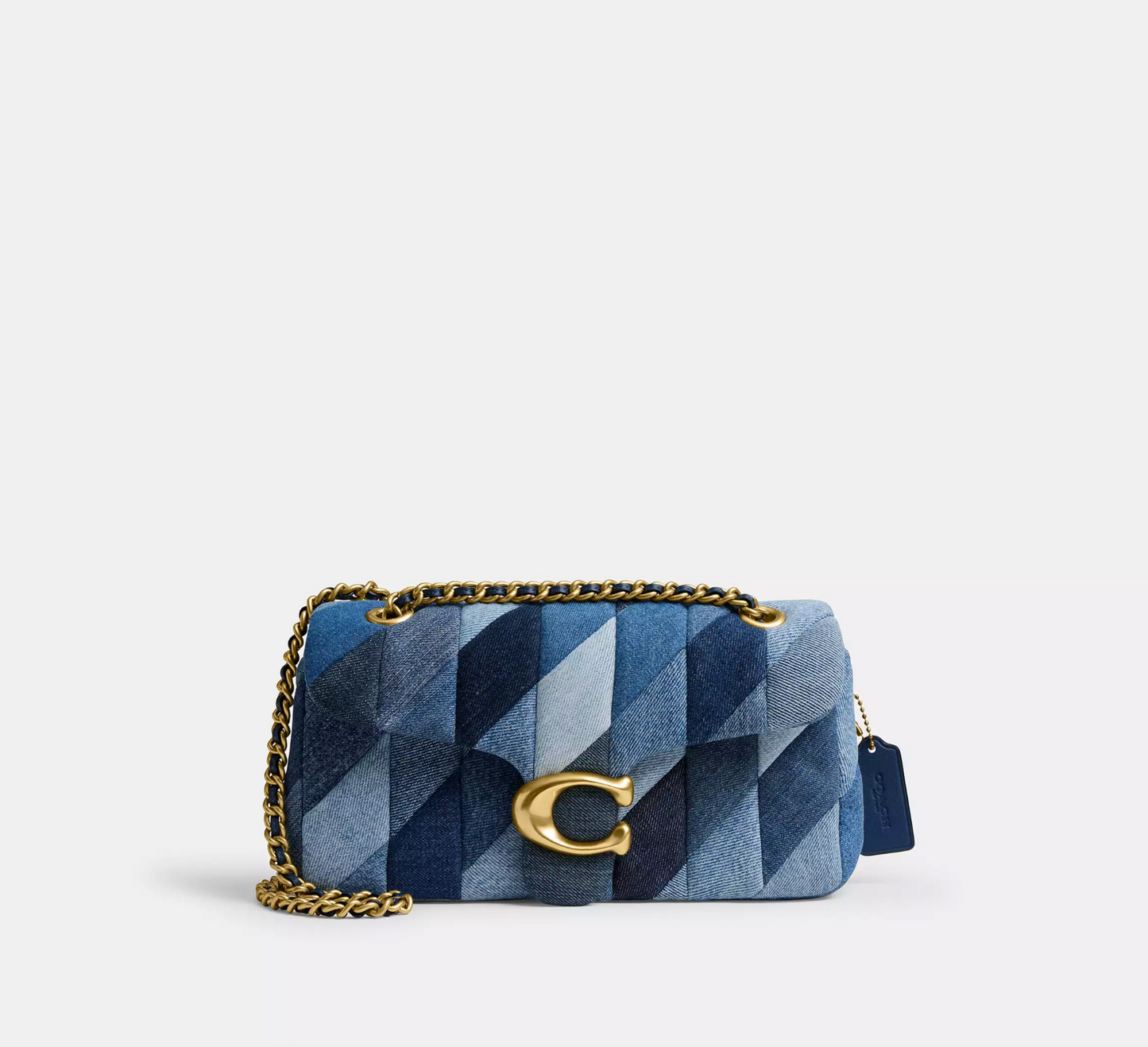 Coach Tabby Shoulder Bag 26 With Repurposed Denim Patchwork Quilting