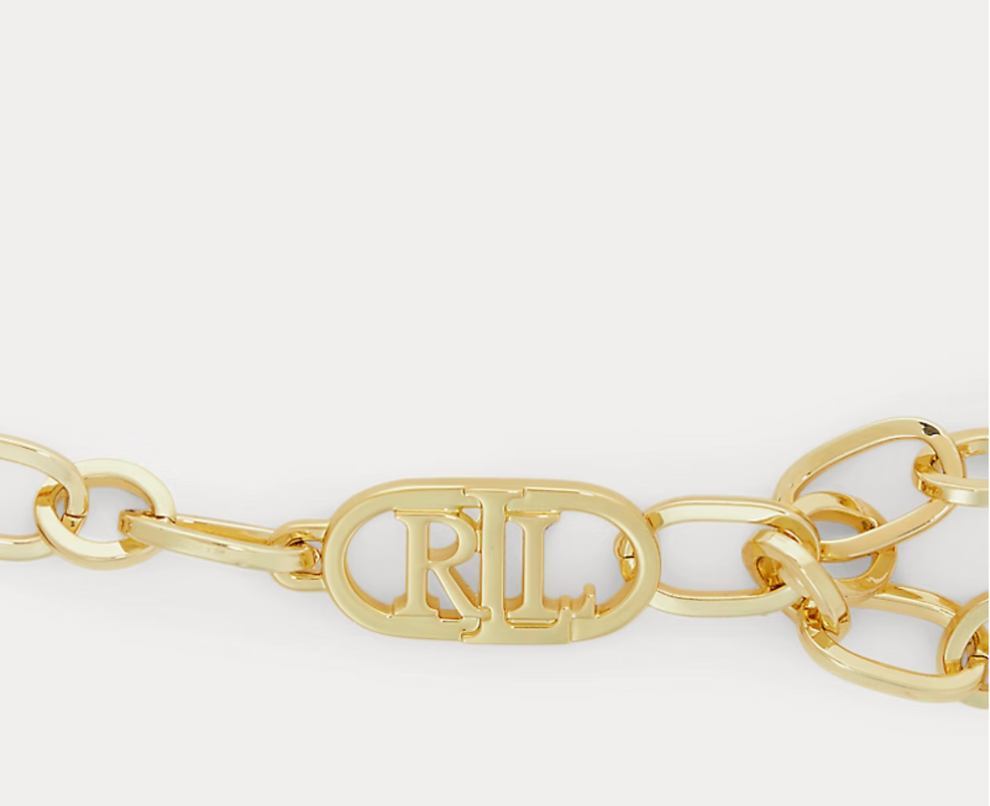 Polo Ralph Lauren Brass-Plated Logo Chain Belt