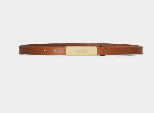 Polo Ralph Lauren Logo Leather Skinny Belt