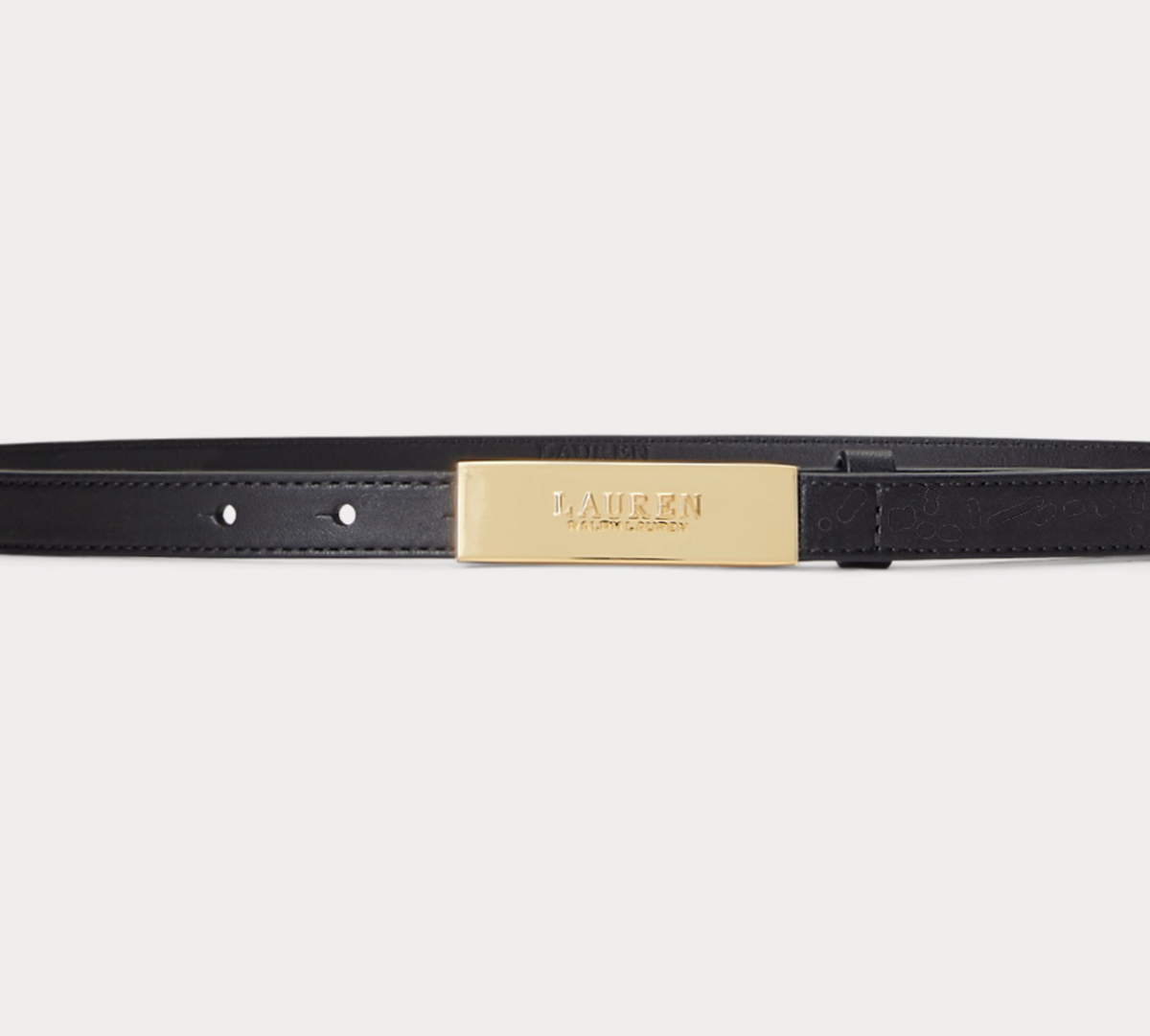 Polo Ralph Lauren Logo Leather Skinny Belt