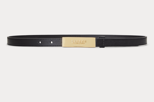 Polo Ralph Lauren Logo Leather Skinny Belt