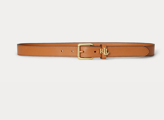 Polo Ralph Lauren Logo-Keeper Leather Skinny Belt