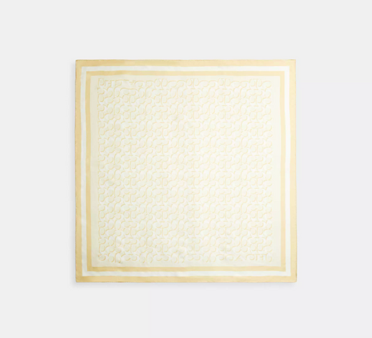 Coach Signature Print Silk Square Scarf - Moonlight