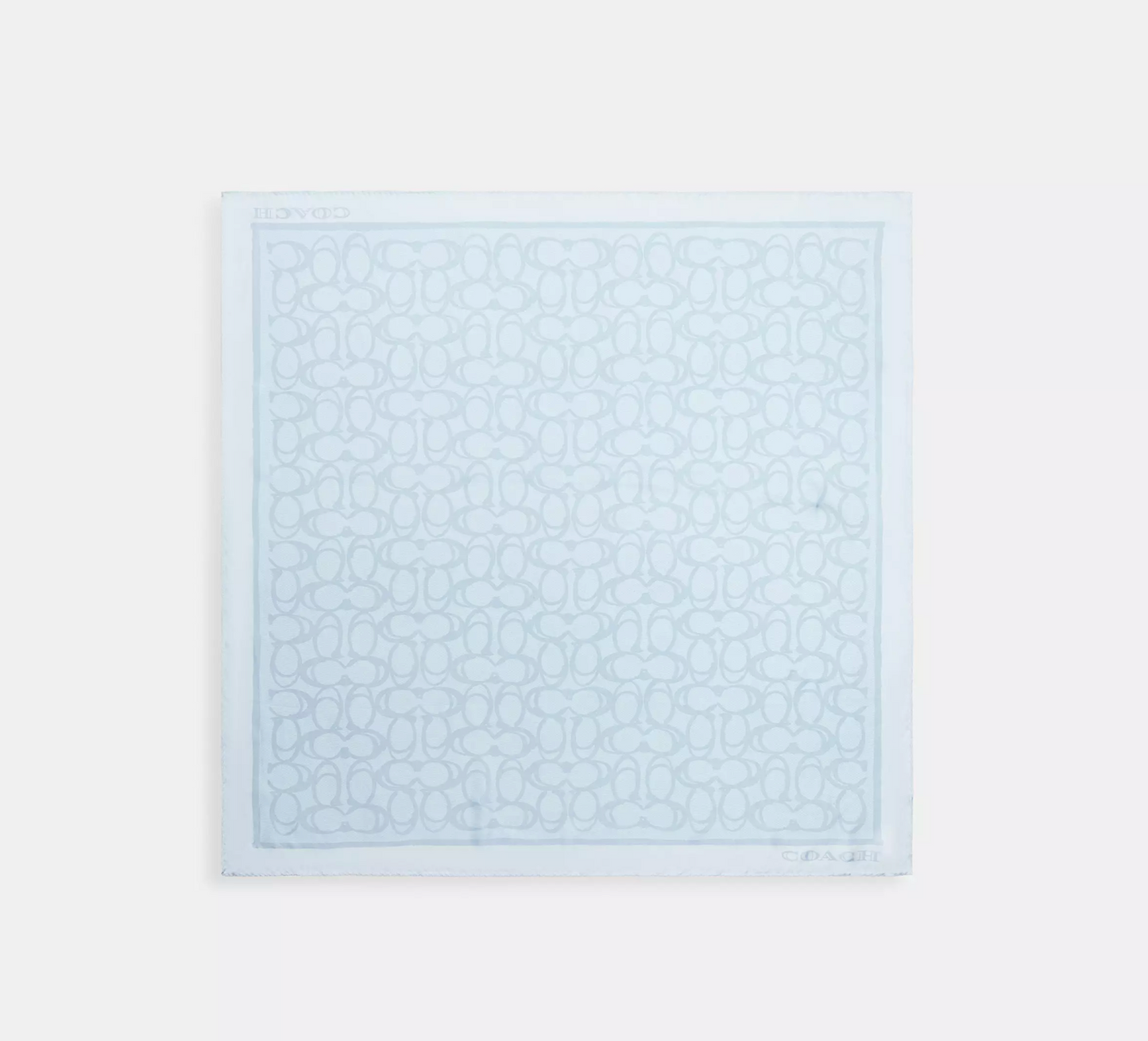 Coach Signature Print Silk Square Scarf - Light Blue