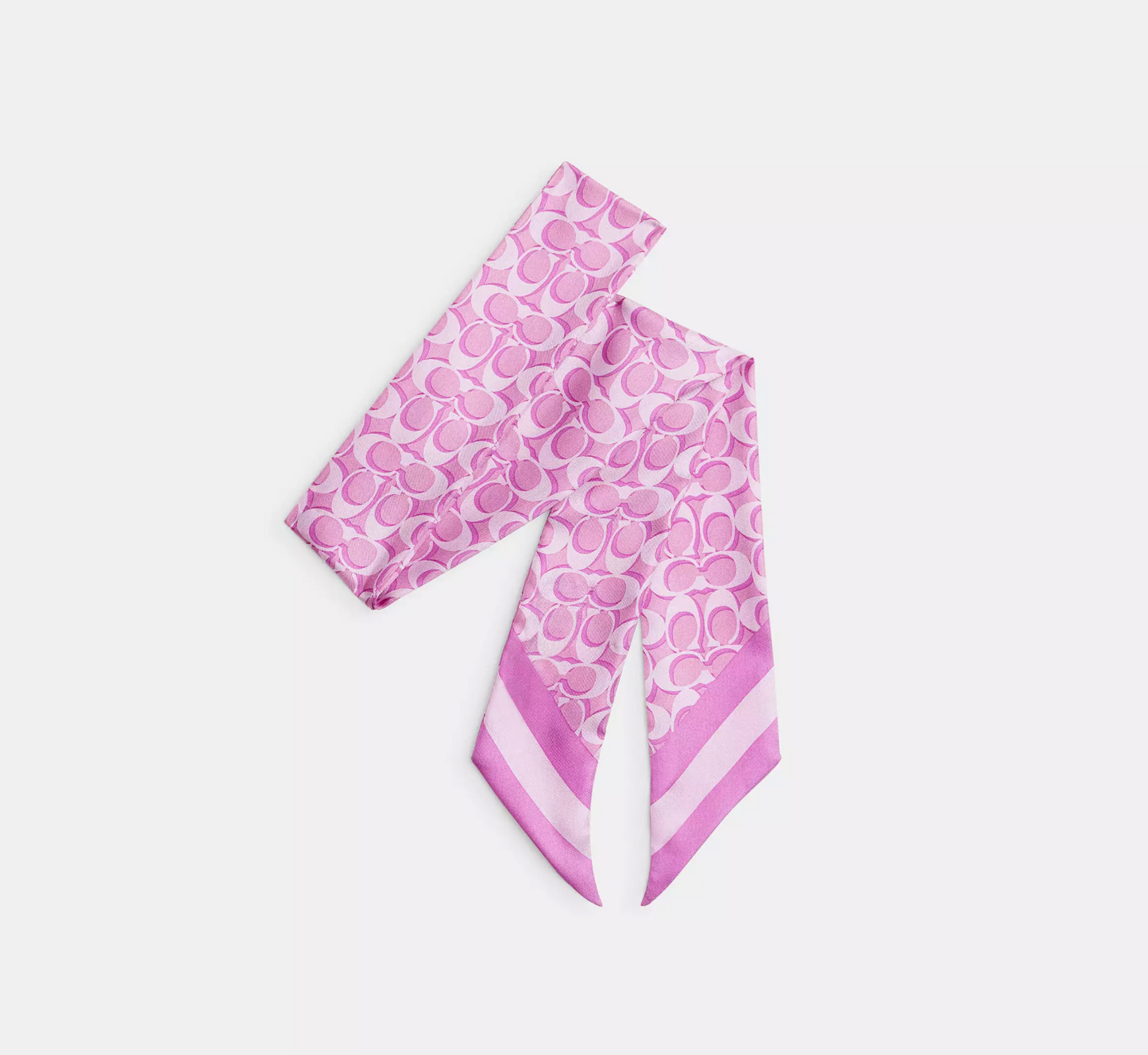 Coach Signature Print Silk Skinny Scarf