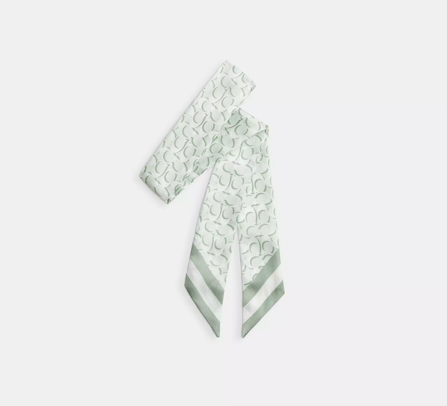 Coach Signature Print Silk Skinny Scarf