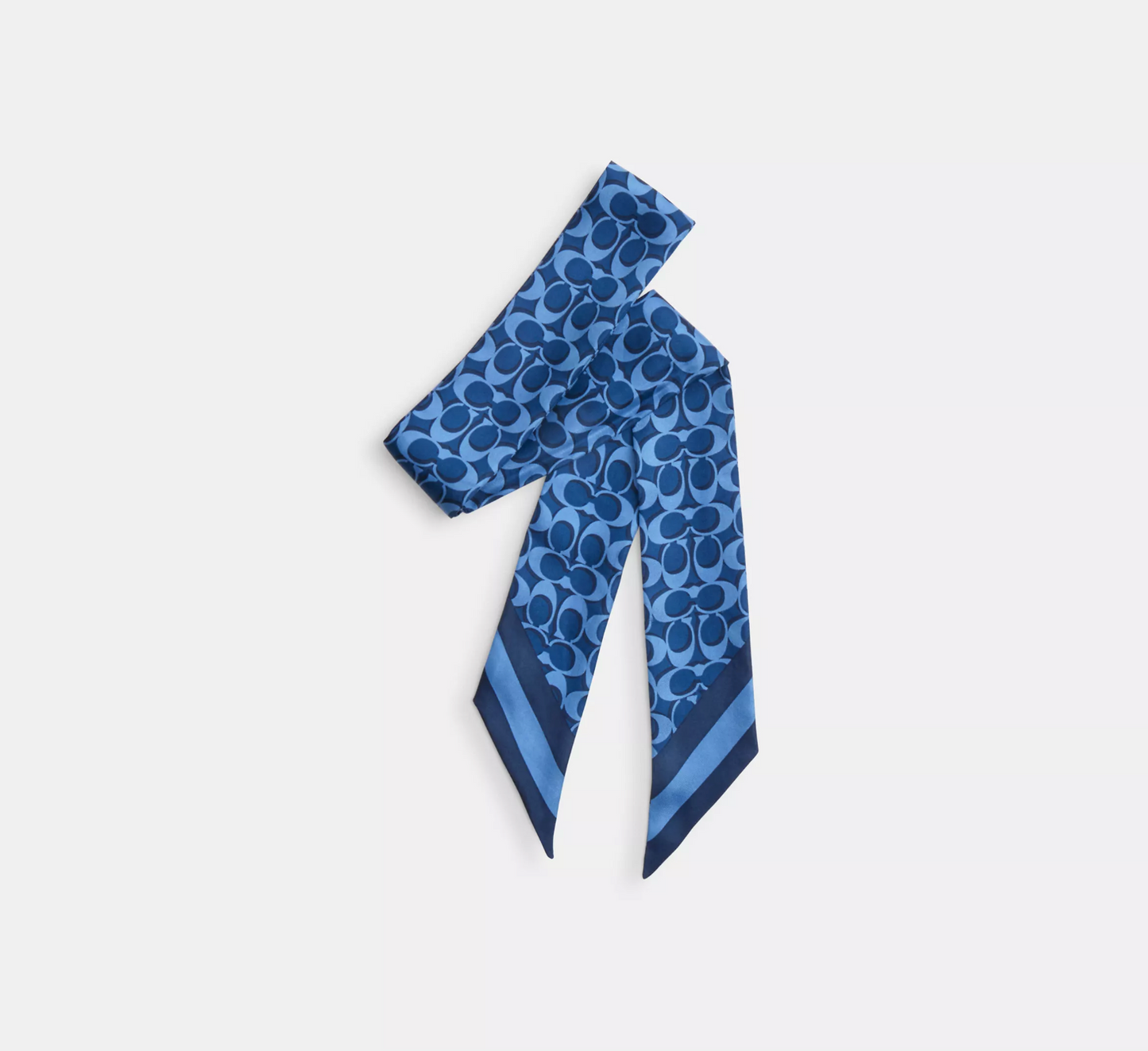 Coach Signature Print Silk Skinny Scarf
