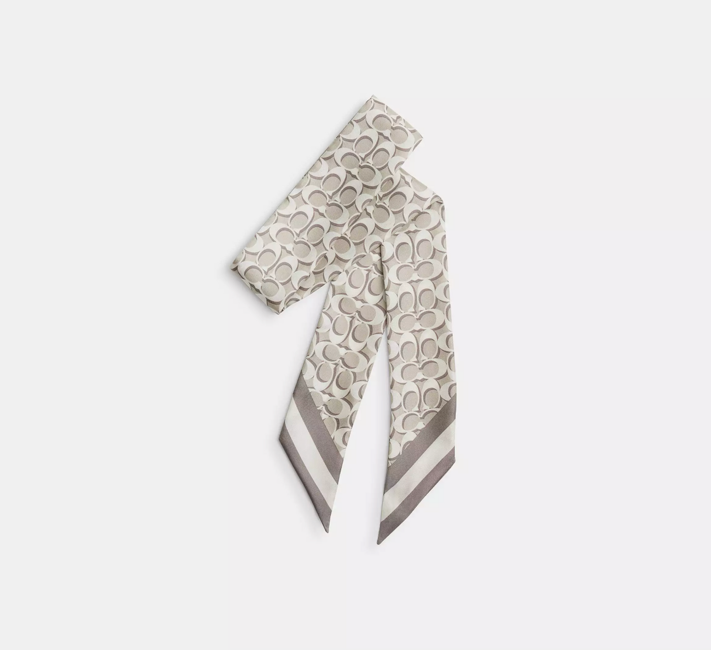 Coach Signature Print Silk Skinny Scarf