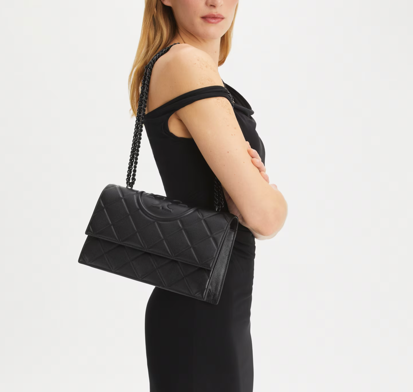 Tory Burch Fleming Polished-Grain Shoulder Bag