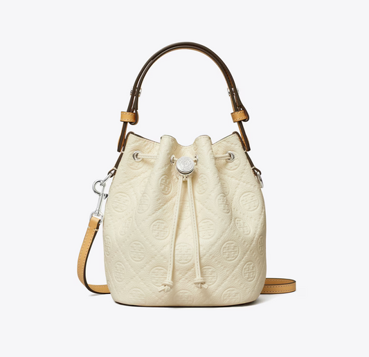 Tory Burch T Monogram Pebble Mini Bucket Bag