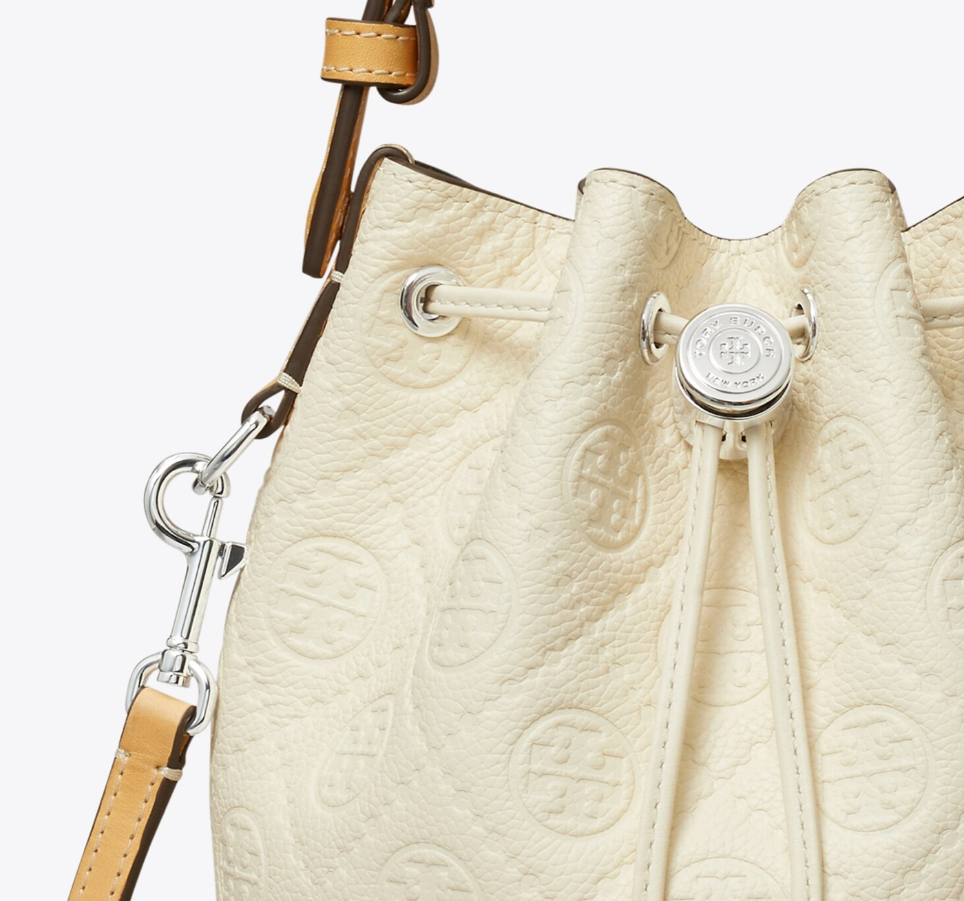Tory Burch T Monogram Pebble Mini Bucket Bag