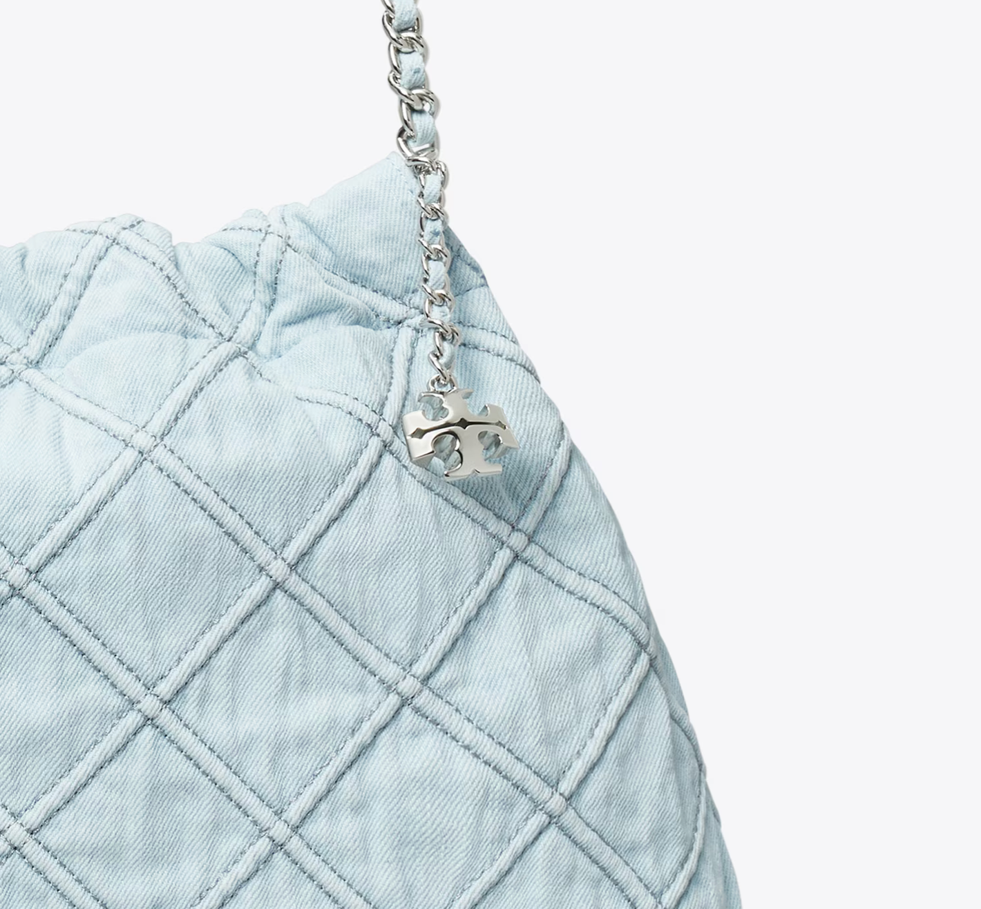 Tory Burch Fleming Soft Denim Hobo Bag