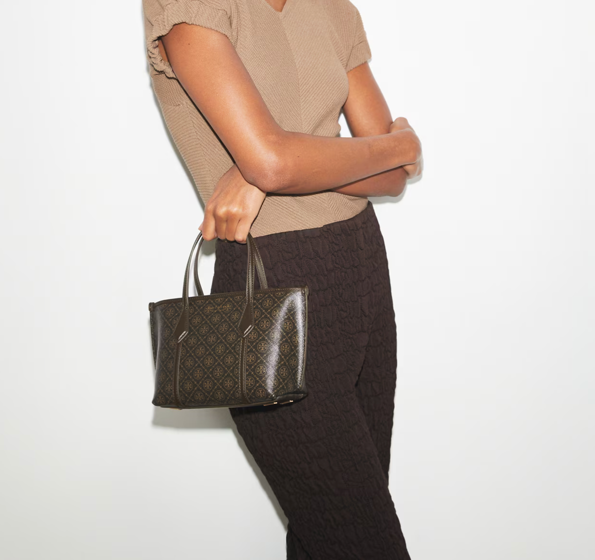 Tory Burch Mini Perry Coated Canvas Tote Bag