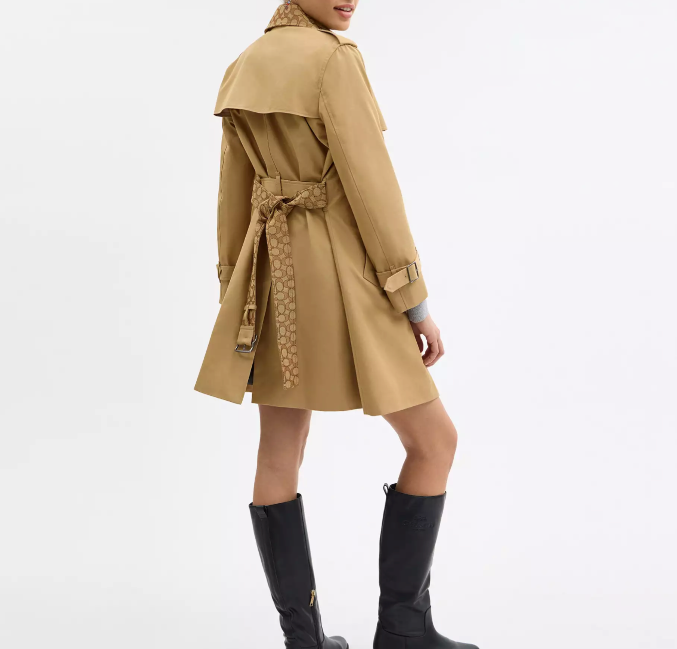 Coach Mid Trench Coat With Signature Collar