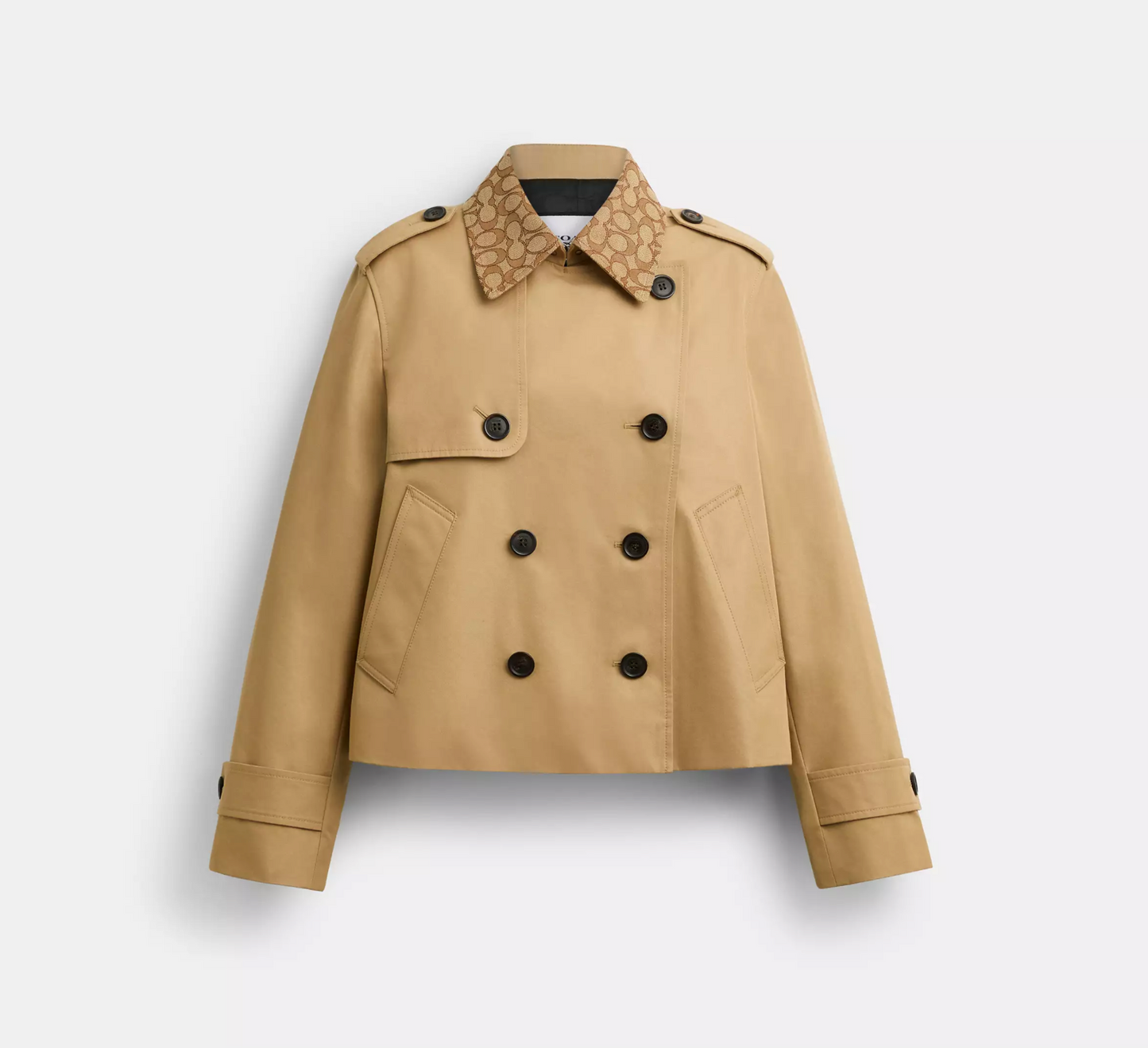 Short Trench Coat With Signature Collar