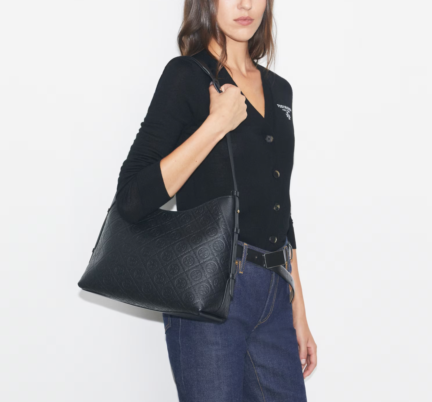 Tory Burch T Monogram Pebble Messenger Bag