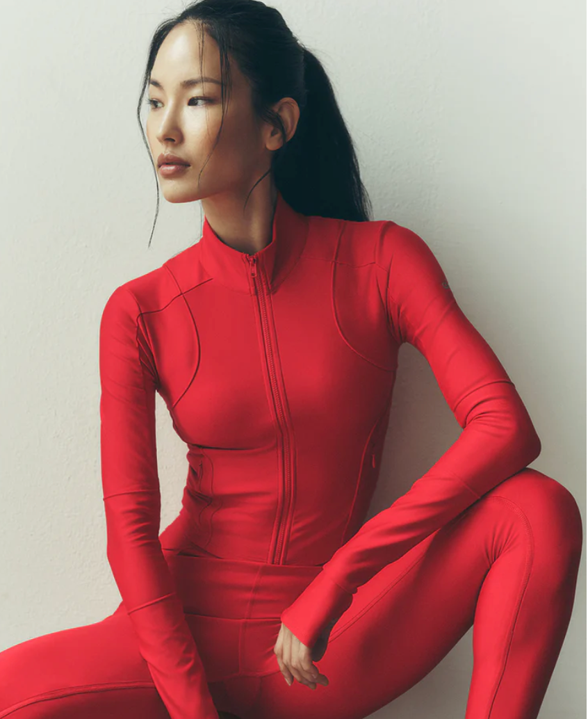 Alo Yoga Airlift Ignite Zip Up Jacket-Bright Red