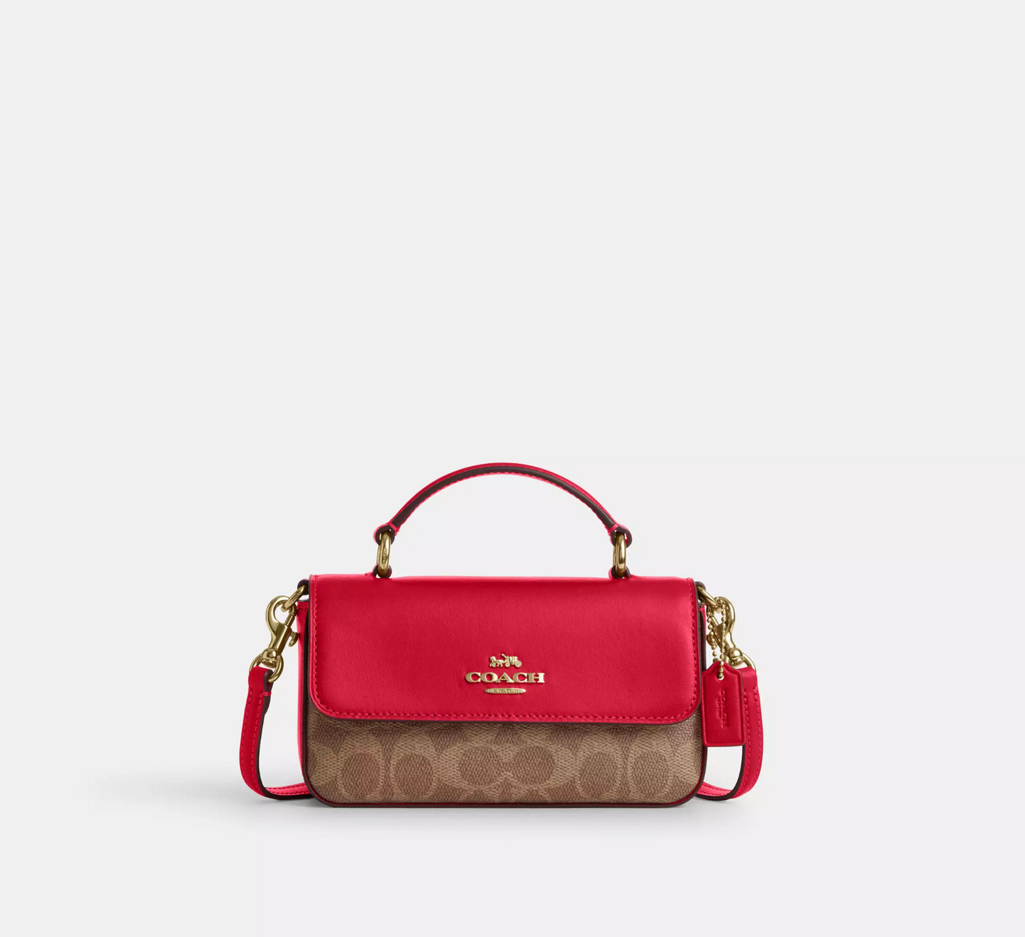 Coach Mini Josie Top Handle Bag In Signature Canvas