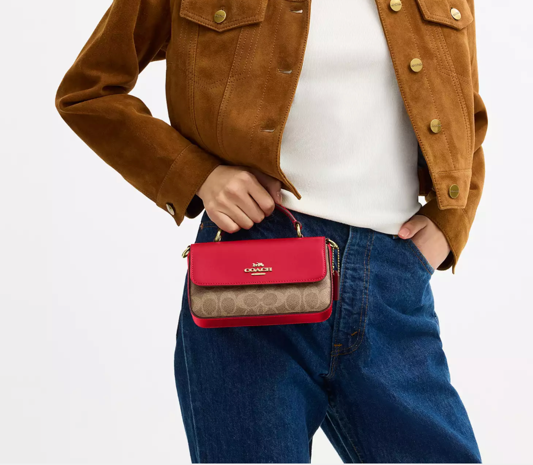 Coach Mini Josie Top Handle Bag In Signature Canvas