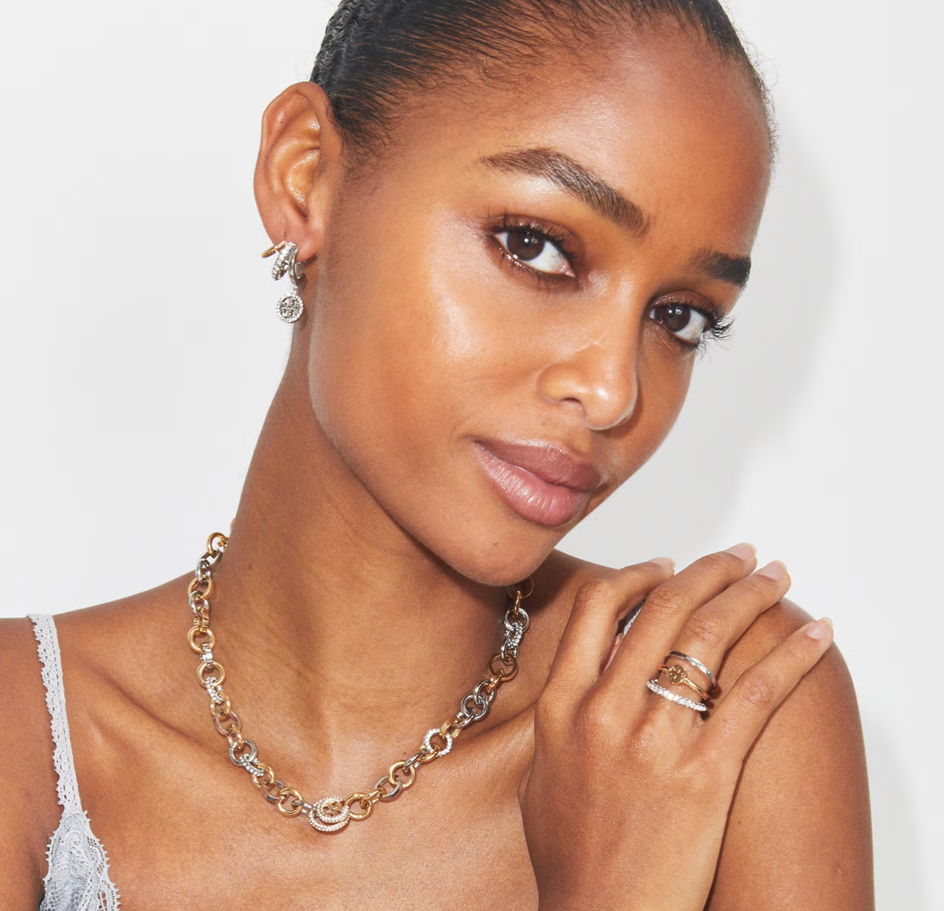 Tory Burch Icon Pavé Stacking Ring