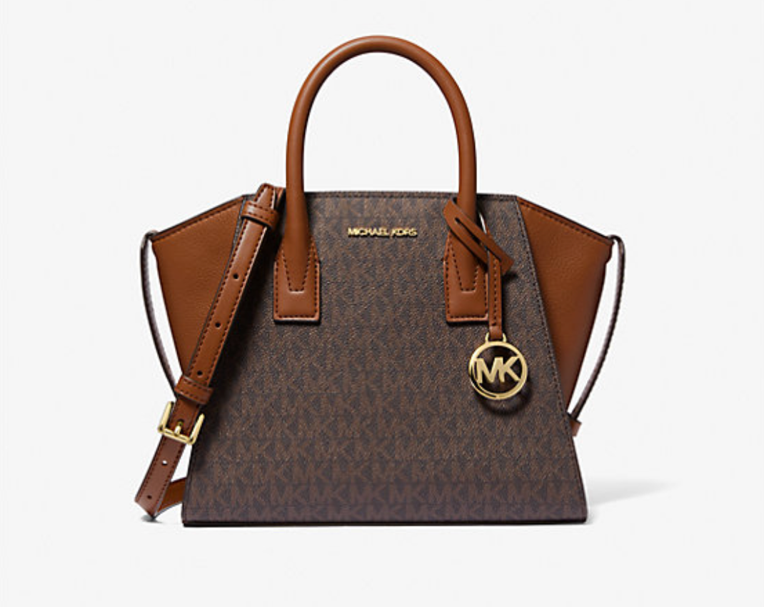 Michael Kors Avril Small Logo and Leather Satchel