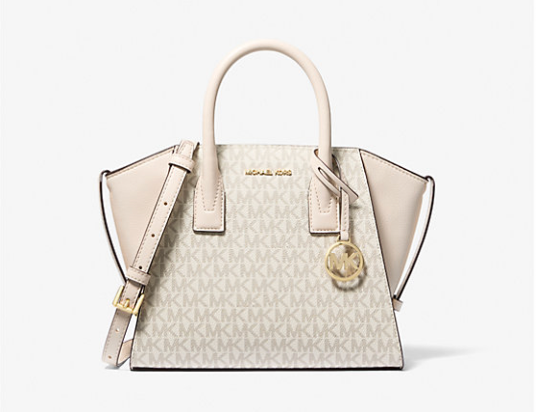 Michael Kors Avril Small Logo and Leather Satchel