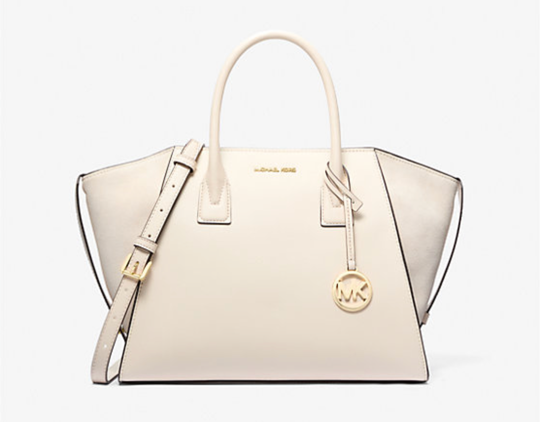 Michael Kors Avril Large Leather and Suede Satchel