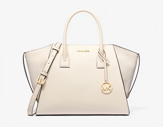 Michael Kors Avril Large Leather and Suede Satchel