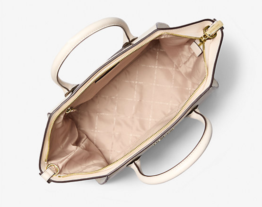 Michael Kors Avril Large Leather and Suede Satchel