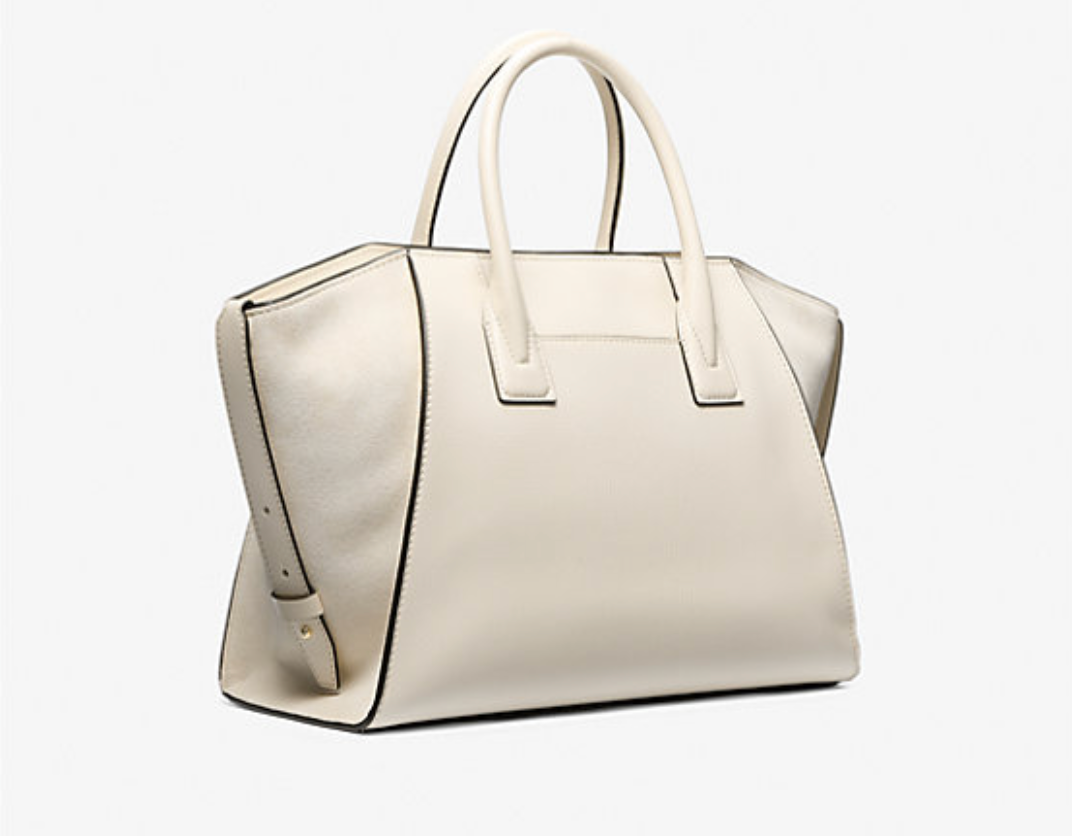 Michael Kors Avril Large Leather and Suede Satchel